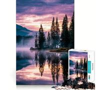 Rompecabezas de 1000 Piezas Reflejo Sereno en el Lago al Atardecer para Adolescentes Juguete para desarrollar la Habilidad Mental y Relajarse Corte preciso (50x75cm)