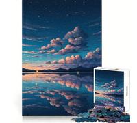 Rompecabezas de 1000 Piezas Reflejo Sereno en el Lago al Atardecer para Adolescentes Juguete Que desafía la Mente Pasatiempo Tranquilo Corte preciso Regalo de Temporada (50x75cm)