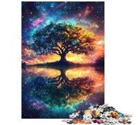 Rompecabezas de 1000 Piezas Reflejos del árbol Estrellado Rompecabezas para Adultos Actividades Familiares Entrena tu Cerebro y Tus Manos Regalos para Reducir el estrés (75x50cm)