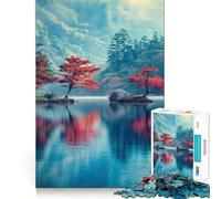 Rompecabezas de 1000 Piezas Reflejos serenos del Lago para Adultos Fortalece la Memoria Momentos cálidos Bordes limpios (38x26cm)