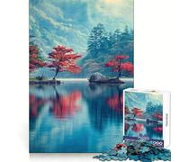 Rompecabezas de 1000 Piezas Reflejos serenos del Lago para Adultos Fortalece la Memoria Momentos cálidos Bordes limpios (38x26cm)