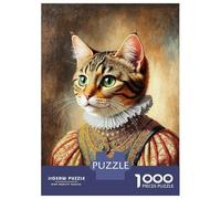 Rompecabezas De 1000 Piezas Regal Cat Portrait Rompecabezas para Adultos Juego De Ingenio Análisis Y Lógica Interacción Entre Padres E Hijos 38x26cm/1000pcs