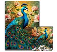 Rompecabezas de 1000 Piezas,Regalo de Arte Colorido de Pavo Real,Rompecabezas para Adultos,relajación y desafío,Arte Decorativo Colorido para el hogar,Regalo Ideal para Amigos,26x38cm