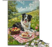 Rompecabezas de 1000 Piezas, Regalo de Border Collie Feliz, Rompecabezas para Adultos, 26x38cm, Juego Decorativo de Bricolaje Que desafía el Cerebro, Juguete Interactivo Familiar