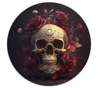 Rompecabezas de 1000 Piezas, Regalo de cumpleaños, Hermoso Rompecabezas Redondo de Calavera, 1000 Piezas, decoración artística DIY, cumpleaños, 67,5 x 67,5 cm