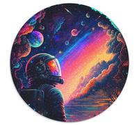 Rompecabezas de 1000 Piezas, Regalo de El último Astronauta, Rompecabezas Redondos de 1000 Piezas para Adultos, diversión Familiar, Obra de Arte Decorativa DIY, 67,5 x 67,5 cm