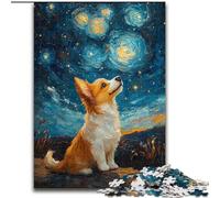 Rompecabezas de 1000 Piezas, Regalo de Perro del Cielo Nocturno, 26x38cm, Ideal para Parejas, Navidad, Año Nuevo y San Valentín