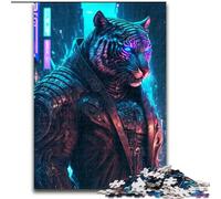 Rompecabezas de 1000 Piezas, Regalo de Tiger Man, Rompecabezas difíciles para Adultos, tamaño 50x75cm, decoración hogar o la Oficina, Regalo Ideal de Navidad.