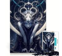 Rompecabezas de 1000 Piezas Reina de Ojos Azules,Piezas de Ajuste preciso,Juego Divertido y Estimulante,Momento Acogedor y Divertido,decoración navideña 38x52cm