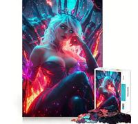 Rompecabezas de 1000 Piezas Reina del Fuego y el Hielo para Adolescentes Juguete Educativo para Toda la Familia Diseño Elegante Regalo Ideal (50x75cm)