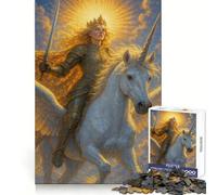 Rompecabezas de 1000 Piezas Reina Montando un Unicornio Alado para Adolescentes Juguete cognitivo Pasatiempo Relajante Borde Premium Lista de Deseos de Papá Noel (38x26cm)
