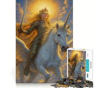 Rompecabezas de 1000 Piezas Reina Montando un Unicornio Alado para Adultos Juguete para estimular la lógica Divertido y Elegante Regalo de Primera Calidad (38x52cm)