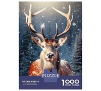 Rompecabezas De 1000 Piezas Reindeer Christmas Animals Rompecabezas para Adultos Juego Familiar Decoración Perfecta Cumpleaños Y Navidad 52x38cm/1000pcs
