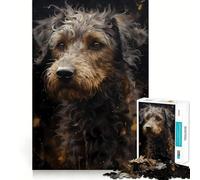 Rompecabezas de 1000 Piezas Reino Mágico del Perro Caniche para Adolescentes Juguete de lógica Mental Juego de Escape Relajante Arte de Bordes Finos Coleccionable (38x52cm)