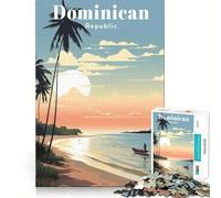 Rompecabezas de 1000 Piezas,República Dominicana,Ideal para Viajes,con diseño artístico,Creativo y de Habilidades Jugar y Descansar Ideal para exhibir en Navidad (38x52cm)