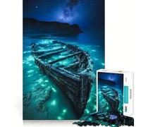 Rompecabezas de 1000 Piezas Restos Fantasma bioluminiscentes bajo Las Estrellas Decoración de Ajuste Limpio Actividad para la Mente Inteligente Tiempo de Juego Acogedor Regalo Divertido de Navidad