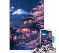 Rompecabezas de 1000 Piezas Retiro de cerezos en Flor a la luz de la Luna para Adolescentes Un desafío Educativo para Mejorar la Memoria Regalo Ideal para Amigos y Familiares 38x52cm