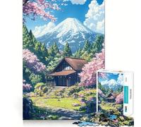Rompecabezas de 1000 Piezas Retiro en Flor de Cerezo - Juego Creativo de Corte Premium para ejercitar la Mente,Paz y diversión,decoración navideña para la Pared (38x52cm)