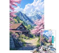 Rompecabezas de 1000 Piezas Retiro en Flor de Cerezo Juguetes adictivos para Cultivar la Paciencia Juego Educativo para la diversión Familiar Ideas de Regalos (tamaño 75x50cm)