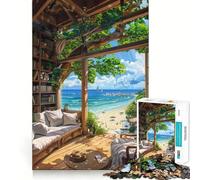 Rompecabezas de 1000 Piezas Retiro en Villa Junto al Mar para Adolescentes, Juguete para ejercitar la Mente, Juego Relajante, Corte Premium, (38x26cm)