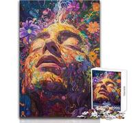 Rompecabezas de 1000 Piezas, Retrato Abstracto con Flores, Juguete, Juego Intelectual, Aprendizaje, Educativo, Regalo de Amigo Secreto, tamaño 50x75cm