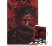 Rompecabezas de 1000 Piezas, Retrato Abstracto en Rojo, Juguete, Juego Intelectual, Aprendizaje, Educativo, Regalo de Amigo Secreto, tamaño 38x52cm