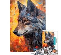 Rompecabezas de 1000 Piezas Retrato de Lobo en otoño Un Reto para completar Difícil Juego Educativo Apto para Mayores de 14 años (38x26cm)