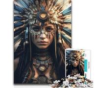 Rompecabezas de 1000 Piezas, Retrato de nativos Americanos, decoración artística para el hogar, Regalo de Amigo Secreto para Mayores de 14 años, Juego de Rompecabezas ofrecido, 38x26cm