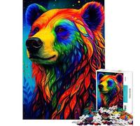 Rompecabezas de 1000 Piezas Retrato de Oso Gay Colorido Rompecabezas para Adultos Juguetes antiestrés para Mejorar la Memoria Toda la Familia (Tamaño 50x75cm)