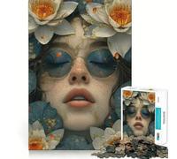 Rompecabezas de 1000 Piezas Retrato de Pétalos para Adultos Juguete para ejercitar la Mente Diseño Casual y Relajante Colección de Arte para armar Pieza (38x26cm)