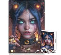 Rompecabezas de 1000 Piezas: Retrato de una Demonio Ardiente Juego difícil, desafío e Imposible Apto para Mayores de 14 años (tamaño 38x52cm)