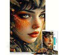 Rompecabezas de 1000 Piezas Retrato de una Mujer de Ojos Dorados para Adolescentes Juego de ingenio y relajación (38x26cm)