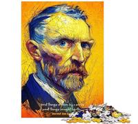 Rompecabezas de 1000 Piezas Retrato de Vincent Van Gogh con Cita Rompecabezas para Adolescentes Difícil Cada Pieza es única Juguetes educativos Juegos (75x50cm)