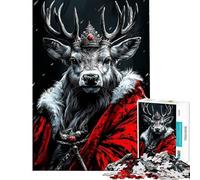 Rompecabezas de 1000 Piezas Rey Ciervo Carmesí Rompecabezas para Adultos Juguetes antiestrés Análisis y lógica Regalo Ideal para Toda la Familia (Tamaño 50x75cm)