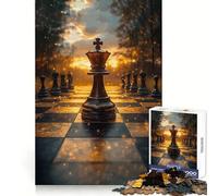 Rompecabezas de 1000 Piezas Rey de ajedrez al Atardecer para Adultos Ideal para Mejorar la Memoria,el Ocio y la evasión Un Regalo entrañable (50x75cm)