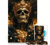 Rompecabezas de 1000 Piezas Rey Esqueleto de Oro para Adolescentes Juguete antiestrés Diseño de Corte preciso Lista de Deseos de Papá Noel 50x75cm