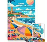 Rompecabezas de 1000 Piezas Rimini Beach Bliss para Adolescentes Refuerza la Memoria y el vínculo Familiar Bordes precisos Regalo Original (50x75cm)