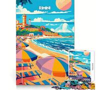 Rompecabezas de 1000 Piezas Rimini Beach Bliss para Adolescentes Refuerza la Memoria y el vínculo Familiar Bordes precisos Regalo Original (50x75cm)