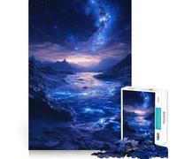 Rompecabezas de 1000 Piezas Río bioluminiscente bajo Cielo Estrellado Decoración Limpia y Funcional Actividad para Mentes Inteligentes Tiempo de Juego Acogedor Regalo Divertido de Navidad (50x75cm)