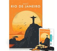 Rompecabezas de 1000 Piezas Río de Janeiro Brasil Ajuste Arte Habilidad Creativa Juguete Tiempo de Descanso Juego Arte Navidad Exhibición (38x52cm)
