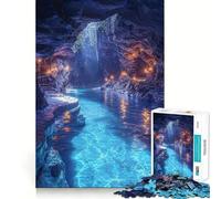 Rompecabezas de 1000 Piezas Río de la Cueva Mística para Adultos y Adolescentes Juguete de lógica Clara para Relajarse Corte Artículo de Santa Claus (38x52cm)