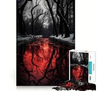 Rompecabezas de 1000 Piezas Río de Sangre con Bordes sin Costuras,Juego Divertido para ejercitar la Mente,Entretenimiento para el Tiempo Libre,Regalo artístico de Navidad 38x52cm
