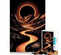 Rompecabezas de 1000 Piezas Río Naranja a través de Las montañas con Eclipse para Adolescentes Ideal para estimular la Memoria, Reducir el estrés y Crear un Ambiente artístico (50x75cm)