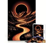 Rompecabezas de 1000 Piezas Río Naranja a través de Las montañas con Eclipse para Adolescentes Ideal para estimular la Memoria, Reducir el estrés y Crear un Ambiente artístico (50x75cm)