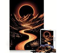 Rompecabezas de 1000 Piezas Río Naranja a través de Las montañas con Eclipse para Adolescentes Juguete Relajante con Bordes Ajustados Regalo Premium (38x52cm)