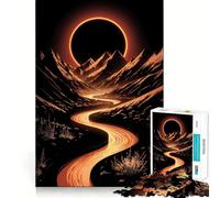 Rompecabezas de 1000 Piezas Río Naranja a través de Las montañas con Eclipse para Adolescentes Juguete Relajante con Bordes Ajustados Regalo Premium (38x52cm)