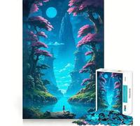 Rompecabezas de 1000 Piezas Río Sereno a la luz de la Luna para Adolescentes Mejora la Memoria, relaja la Mente y CREA un Regalo Original (50x75cm)