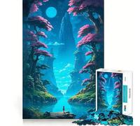 Rompecabezas de 1000 Piezas Río Sereno a la luz de la Luna para Adultos y Adolescentes Juguete para reflexionar y aliviar el estrés Regalo navideño de diseño Elegante (38x52cm)