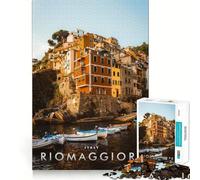 Rompecabezas de 1000 Piezas Riomaggiore La Spezia Exact Cut Play Juguete Inteligente para el Cerebro Juego de relajación Arte navideño Exhibición (38x52cm)