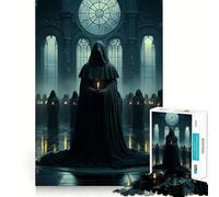 Rompecabezas de 1000 Piezas Ritual Secreto Místico Oscuro para Adultos y Adolescentes Juguete de lógica Clara para Relajarse Corte Artículo de Santa Claus (50x75cm)